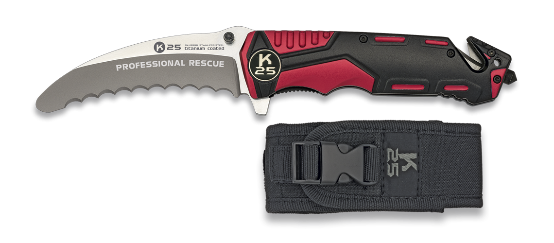 Navaja roja / negra K25 seguridad.