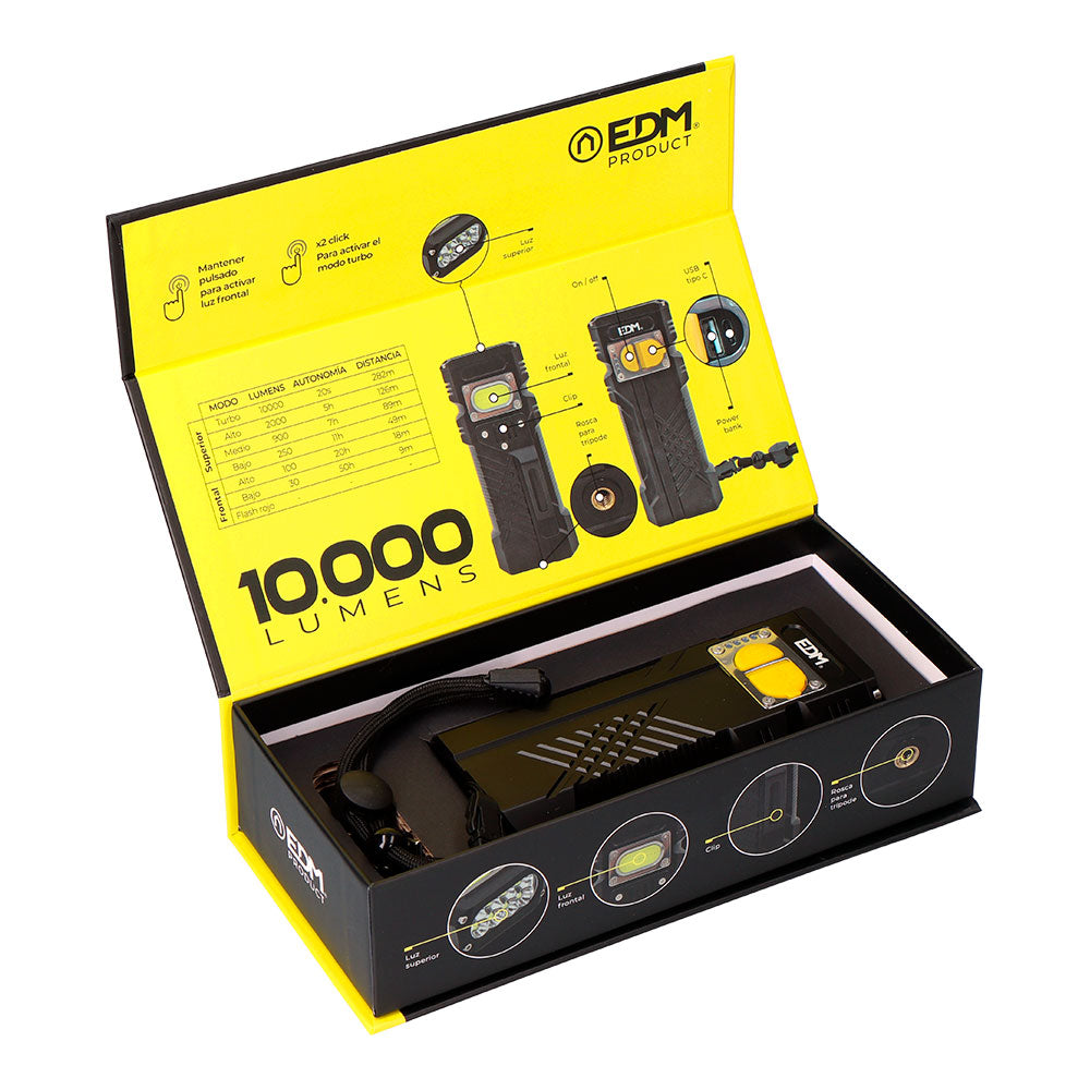 LINTERNA LED DE LARGO ALCANCE 10000 lm