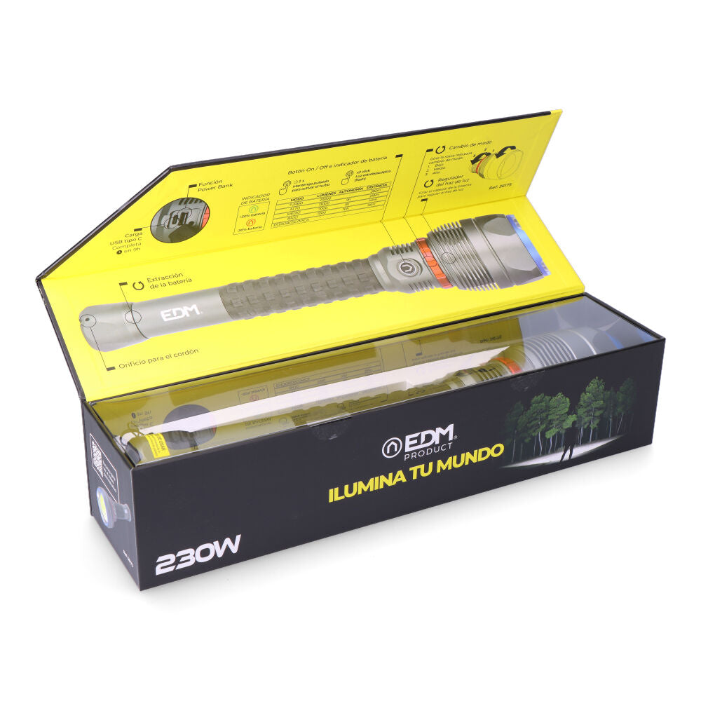LINTERNA LED LARGO ALCANCE 23.000LM