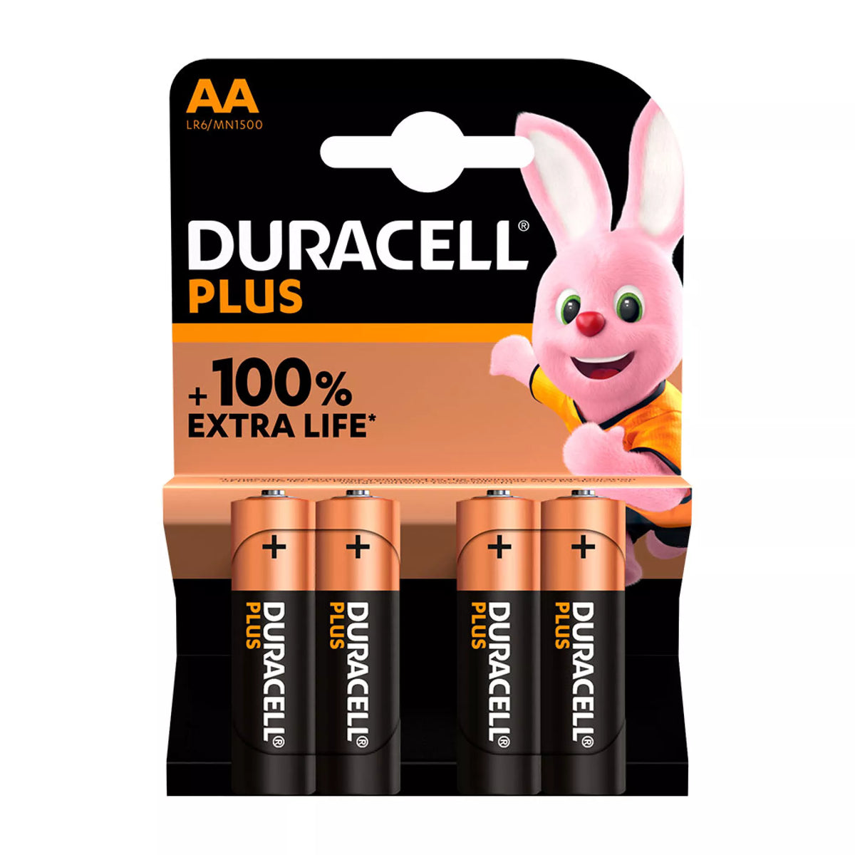 38001 Pila Alkalina DURACELL Plus Power AA - LR06 1,5V (BLISTER 4 unid.) Ø14,5 x 50,5 mm