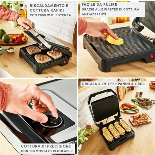 Moulinex GI272D10 Grill y Sandwichera 2.000w Antiadherente