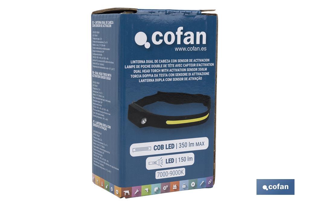 Linterna Dual de Cabeza con Sensor de Activación 350 lm