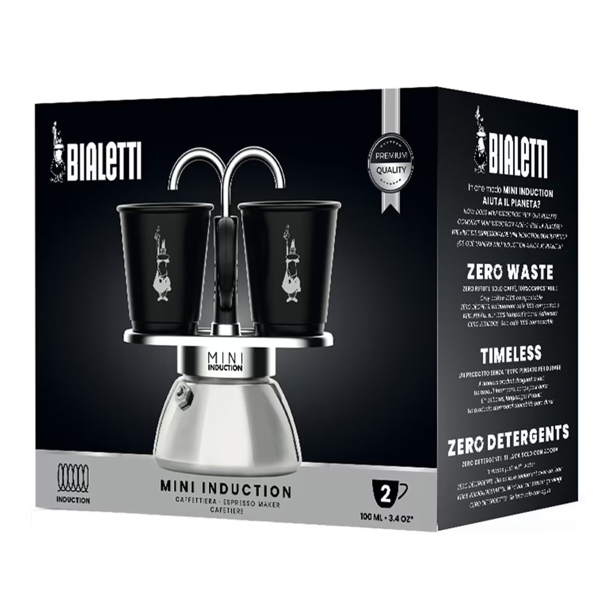 Cafetera Mini Express Induction con 2 tazas Bialetti