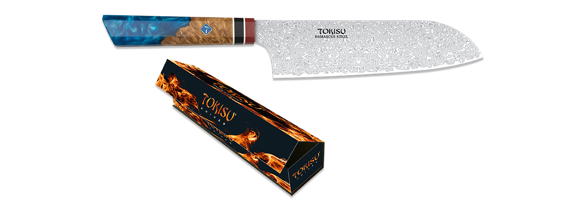 Cuchillo SANTOKU TOKISU hoja damasco, 19     17454