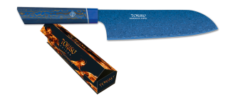 Cuchillo  SANTOKU TOKISU hoja damasco azul        17492
