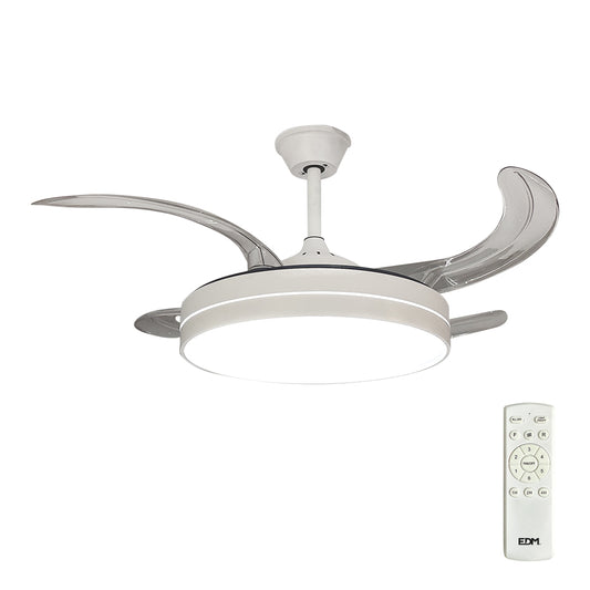 VENTILADOR DE TECHO LED, MODELO ROSS, ASPAS RETRÁCTILES, BLANCO MATE, Ø107 cm