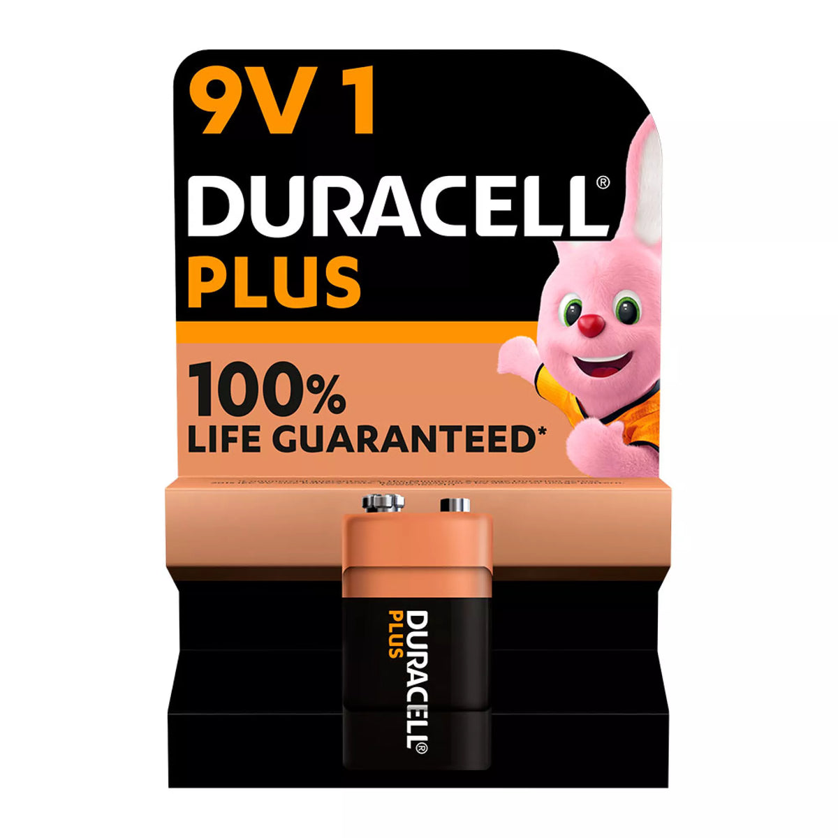 38004 Pila Alkalina DURACELL Plus Power 6LR61- 9 V (BLISTER 1 unid.) 26,5 x 17,5 x 48,5 mm