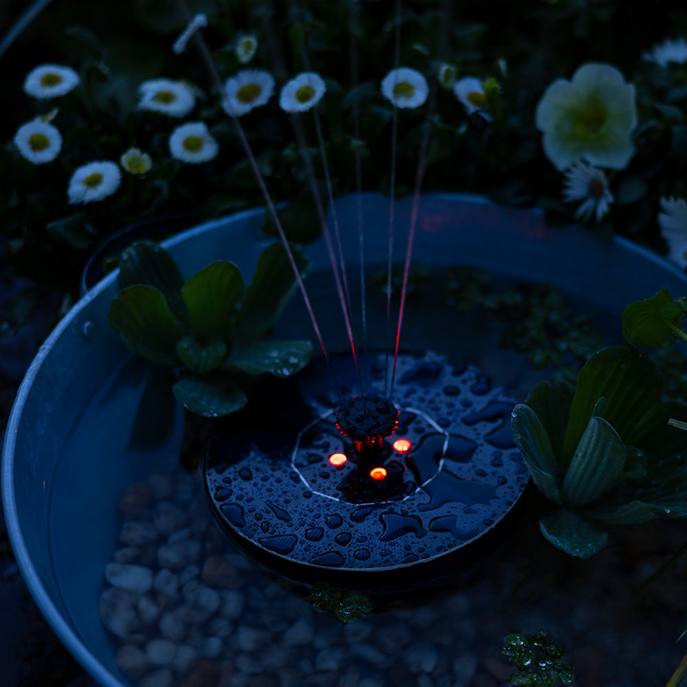 FUENTE DE JARDIN LUZ BLANCA Y COLOR SOLAR