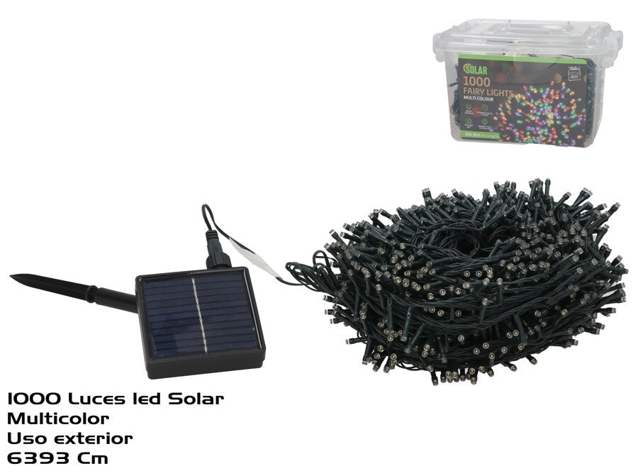 GUIRNALDA LUCES NAVIDAD 1000LED SOLAR MULTICOLOR EXTERIOR