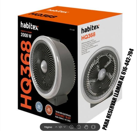 Calefactor cerámico HABITEX HQ368 2000 W