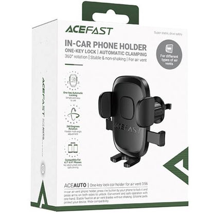 Acefast D56 Soporte para Móviles con Ajuste en Rejilla de Aire Negro