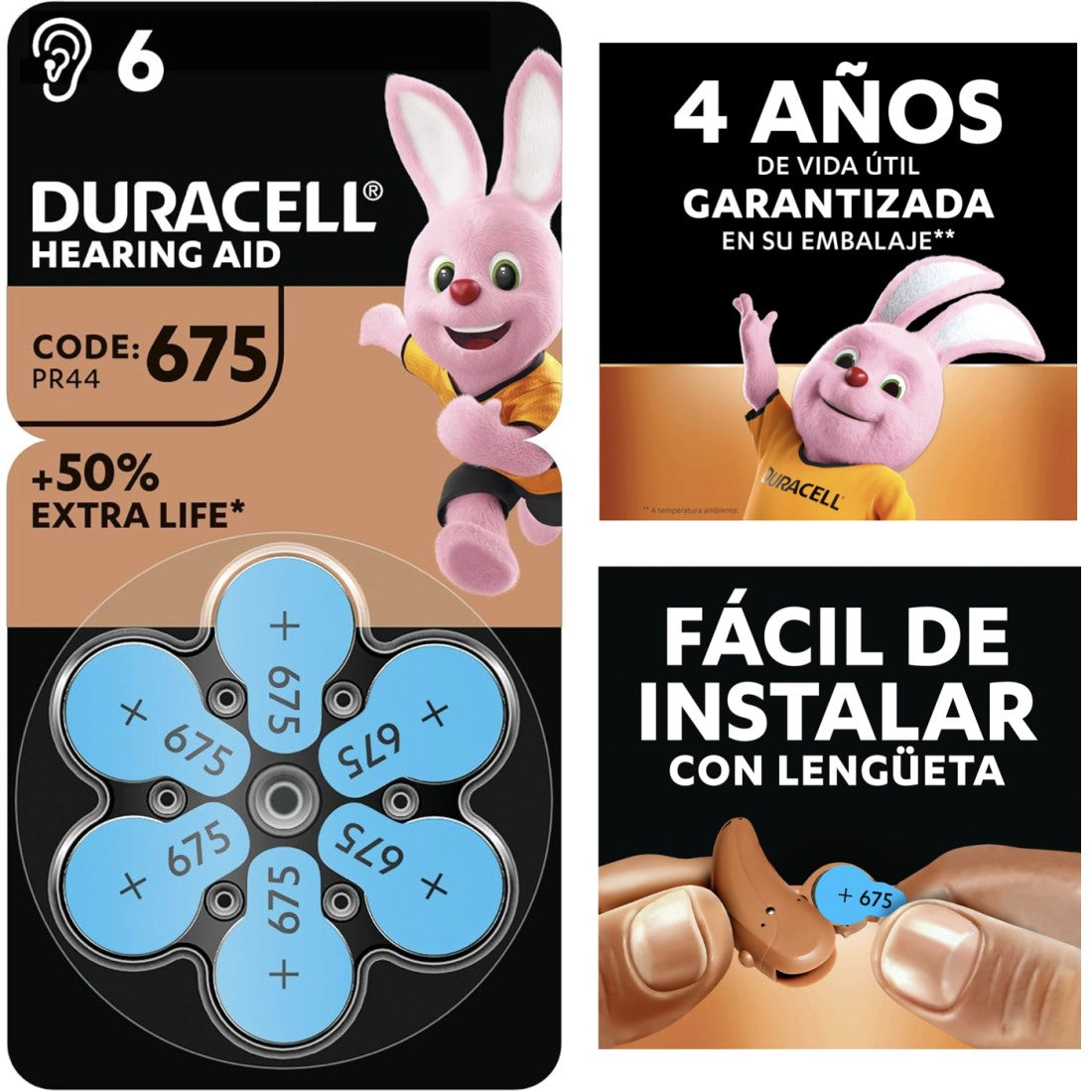 38010 Duracell DA-675 Pila Audífono (DUR-DA675)