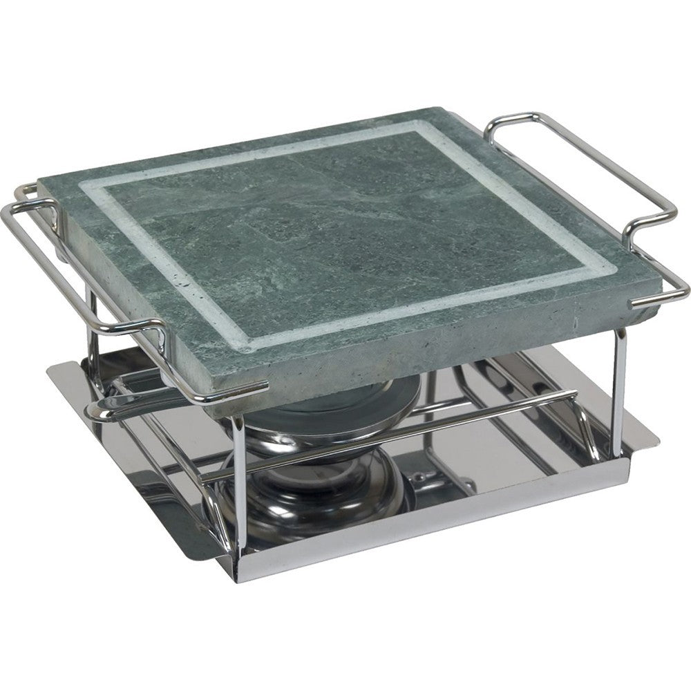 Grill de mesa con piedra cuadrada - 19x19 cm