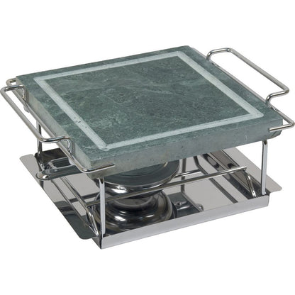 Grill de mesa con piedra cuadrada - 19x19 cm