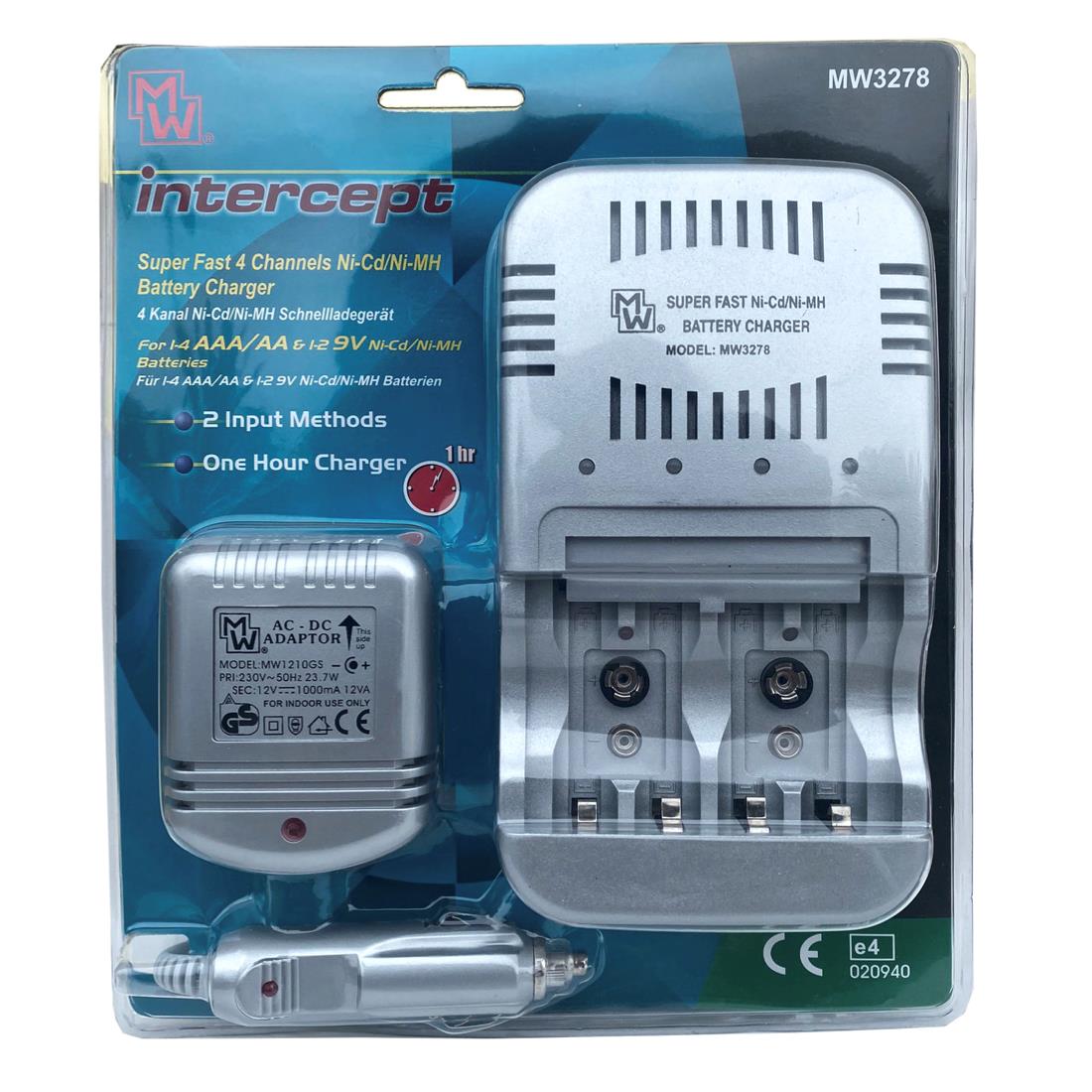 38008 Cargador rápido para pilas AA/AAA/9V