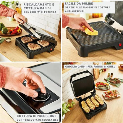 Moulinex GI272D10 Grill y Sandwichera 2.000w Antiadherente