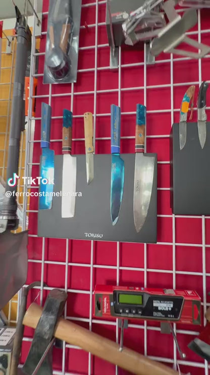 Cuchillo  SANTOKU TOKISU hoja damasco azul        17492