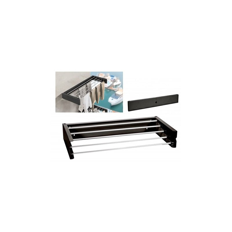 TENDEDERO PARED PLEGABLE BLANCO/NEGRO C/TAPA ALUMINIO 75CM
