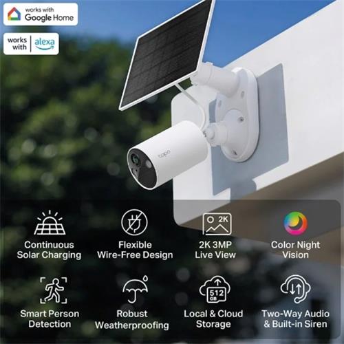 Tp-Link Tapo TC82 Kit Cámara de Seguridad Wi-Fi Alimentada por Energía Solar