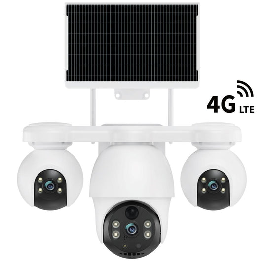 Cámara de Seguridad Triple con 4G y Panel Solar