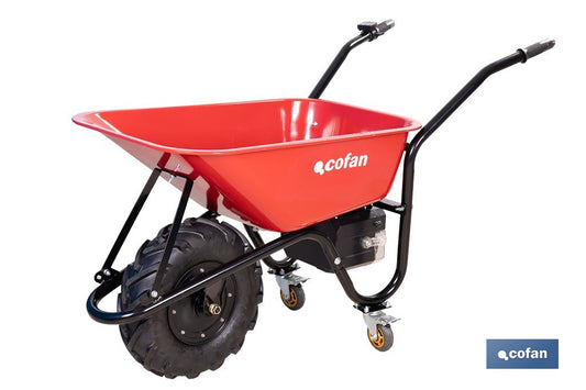 Carretilla de obra eléctrica a batería 20 V | Carga máxima de 260 kg | Motor de 500 W, batería Li-Ion 20 V 6.0 Ah